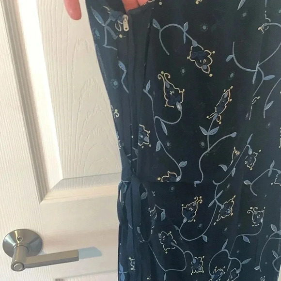 Ashley Brooke Designermode Navy Floral layered Dress - Picture 5 of 6